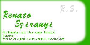 renato sziranyi business card
